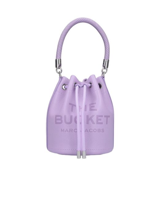 Marc Jacobs Purple Logo Embossed Bucket Bag