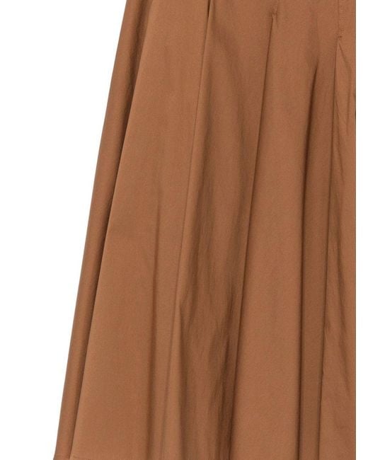 Semicouture Brown Sabella Pleated Skirt