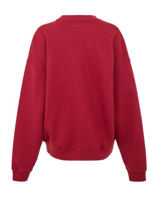 Anine Bing Red Crew Sweater