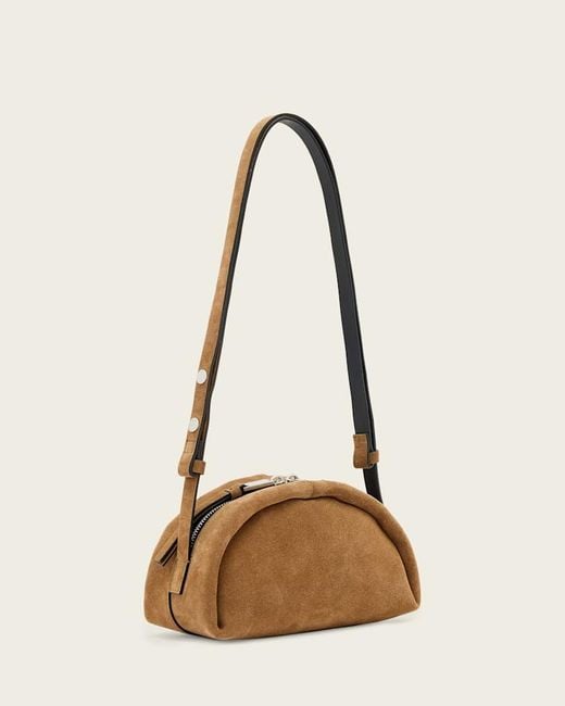 AllSaints Metallic Zippered Shoulder Bag