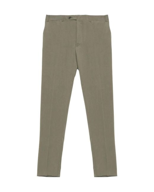 Canali Gray Pressed-Crease Trousers for men
