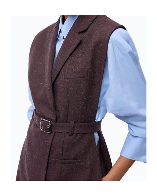 Pinko Purple Belted Sleeveless Jacket