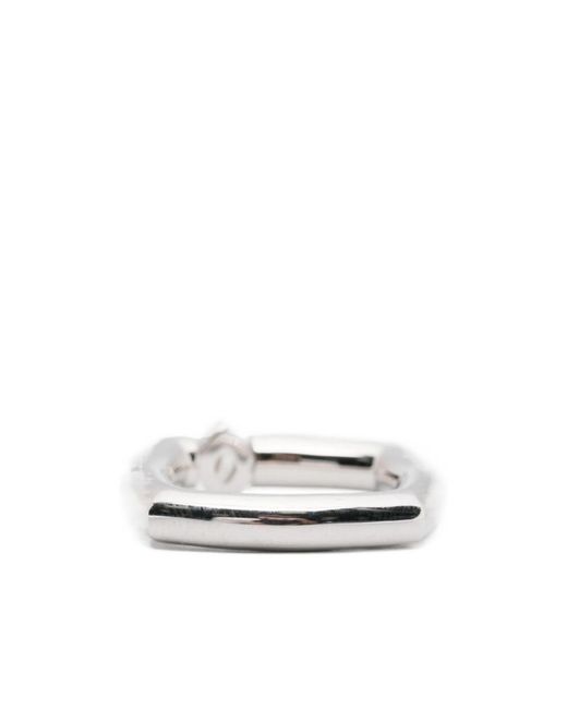 Tom Wood White Frame Slim Embellished Ring for men