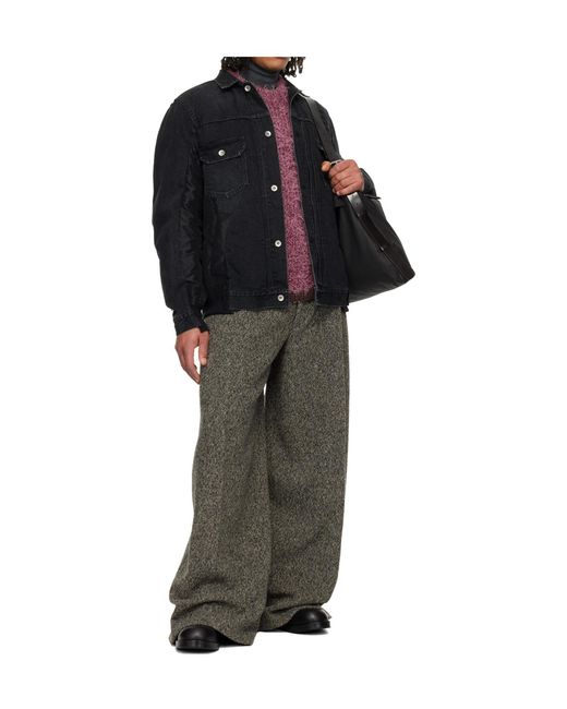 Sacai Gray Collared Denim Jacket for men