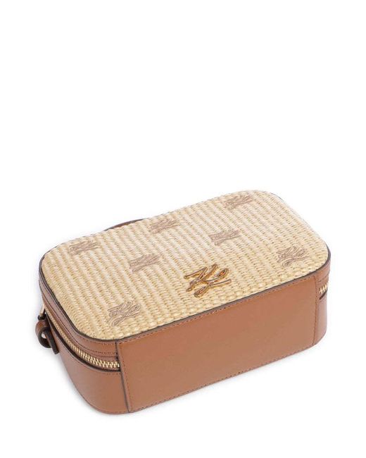 Karl Lagerfeld Natural Logo-Detail Cross Body Bag