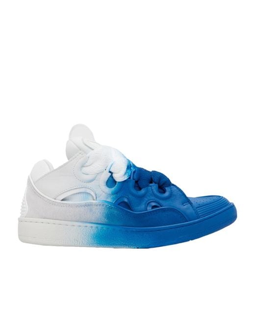 Lanvin Blue Spray Curb Sneakers for men