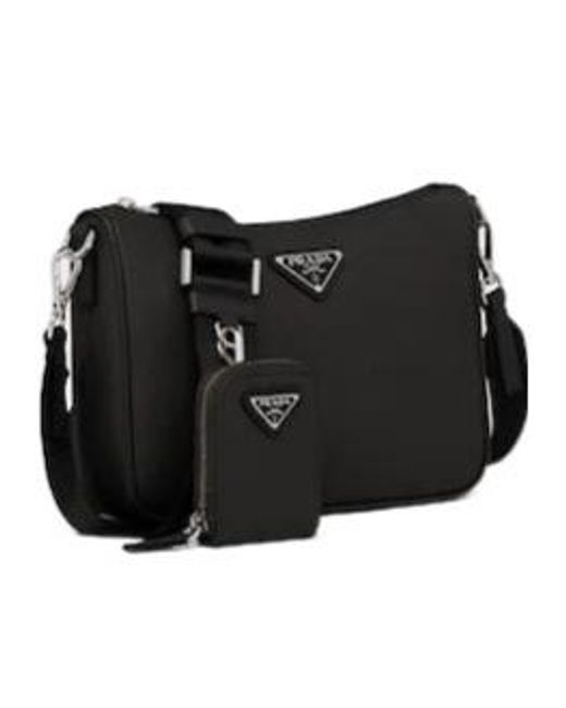 Prada Black Saffiano-Leather Shoulder Bag for men