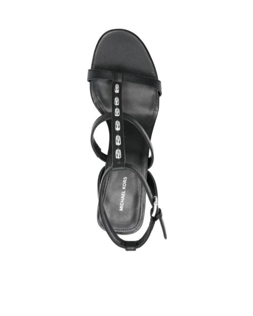 MICHAEL Michael Kors Black Nara Studded Leather Sandals