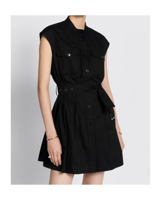 Dior Black Short Dress In Cotton Gabardine