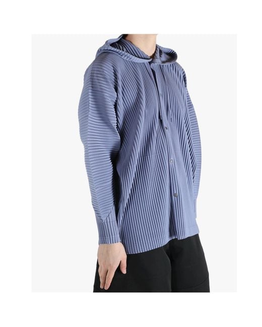 Homme Plissé Issey Miyake Blue Homme Plissé Issey Miyake Monthly Colors February Hooded Jacket for men