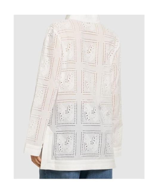Tory Burch White Eyelet Blouse