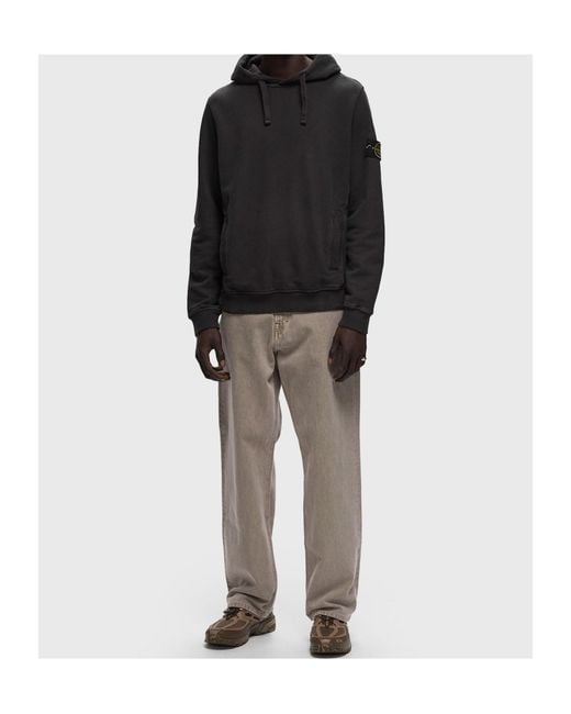 Stone Island Black Compass Patch Drawstring Hoodie for men