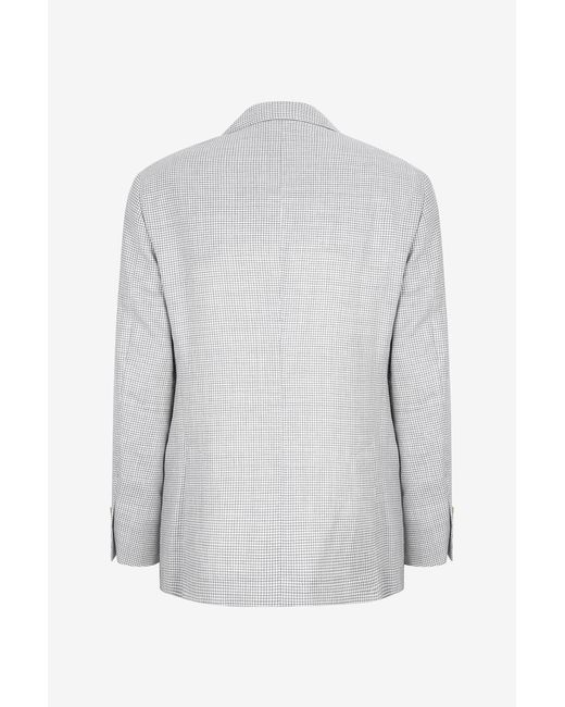 Brunello Cucinelli White Single-Breasted Suit Jacket for men