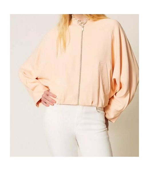 Twinset Natural Zip Front Bomber Jacket