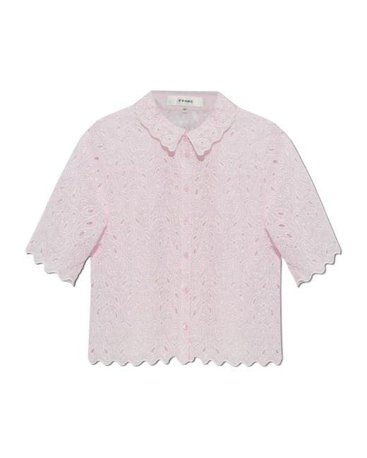 FRAME Pink Collared Shirt