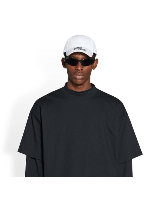 Balenciaga White Dirty Baseball Cap for men