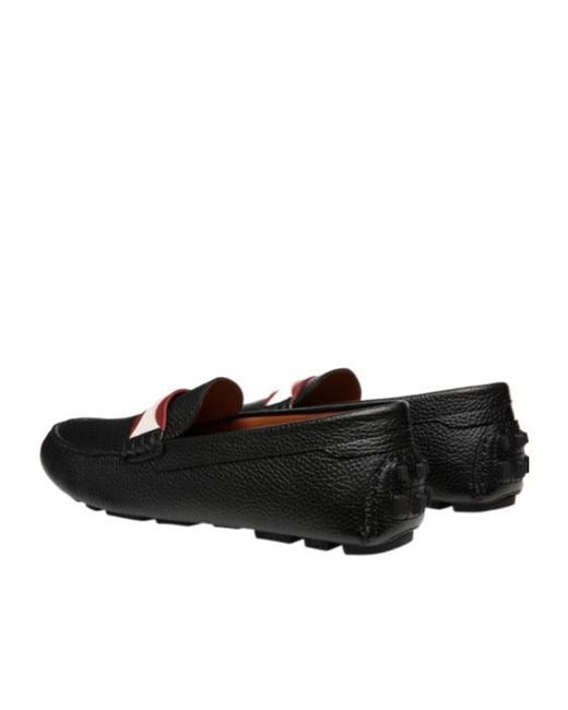 Bally Black Perthy Striped Detail Loafers