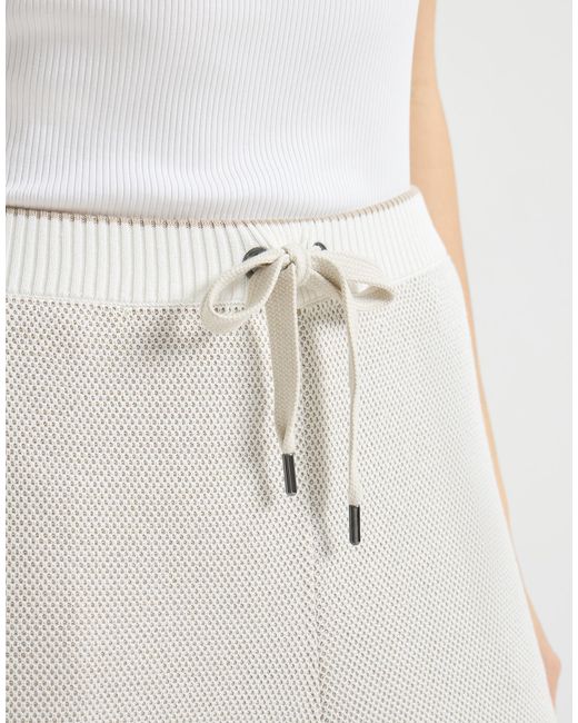 Brunello Cucinelli White Drawstring Palazzo Pants