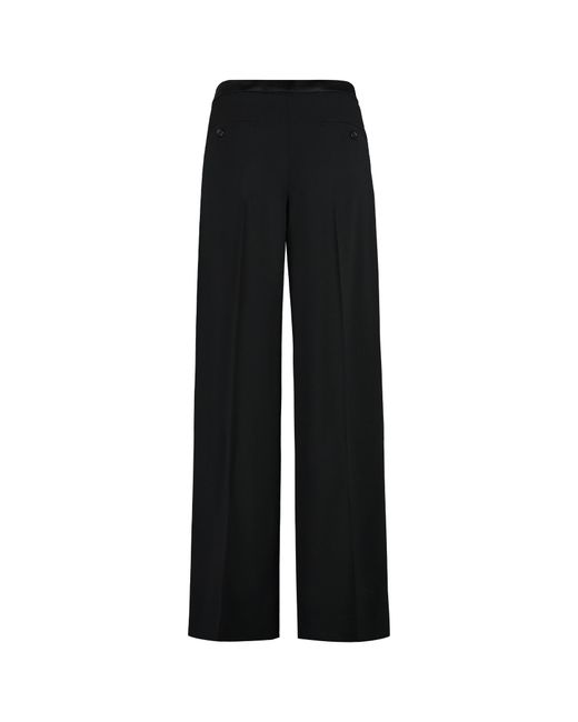 Aspesi Black High-Waisted Wide-Leg Trousers for men