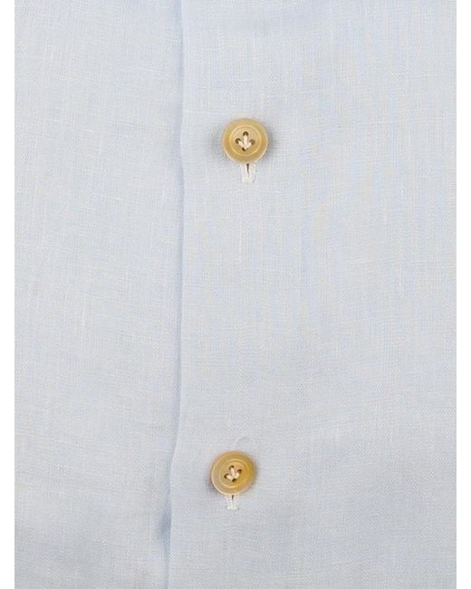 Kiton Blue Button-Down Shirt for men