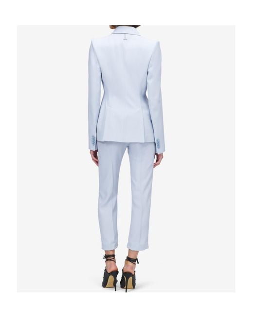 McQueen Blue Single Breasted Tailored Blazer