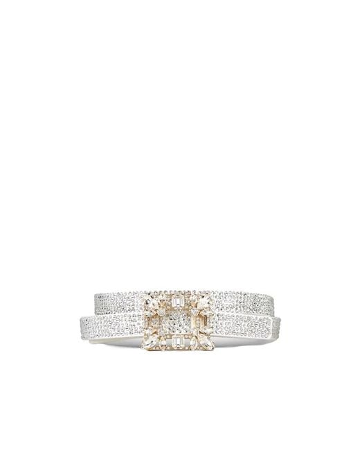 Roger Vivier White Broche Vivier Buckle Hotfix Belt