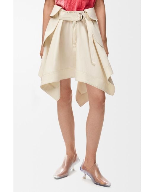 Loewe Natural Cargo Belted Cotton Mini Skirt