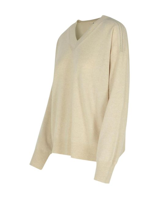 Fabiana Filippi Natural V-Neck Knitted Jumper