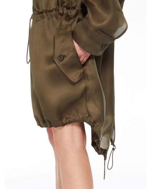 Max Mara Brown Drawstring Long-Sleeved Coat