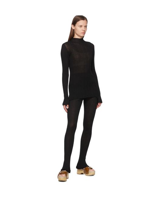 3.1 Phillip Lim Black Cotton Ribbed Casual Pants