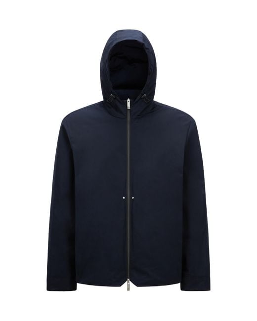 Moncler Blue Lacha Zip-Up Hooded Windbreaker for men
