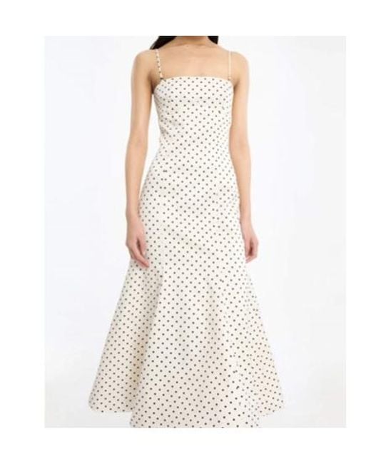 ROTATE BIRGER CHRISTENSEN White Polka-Dot Midi Dress