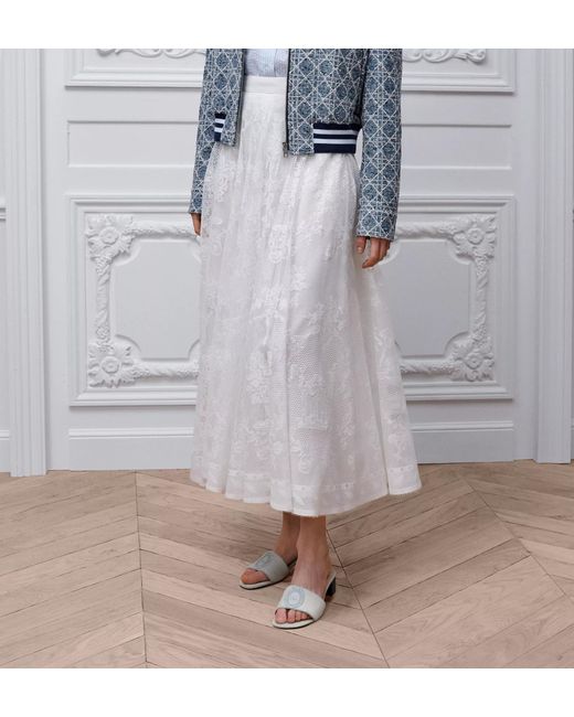 Dior White Mid-Length Flared Skirt