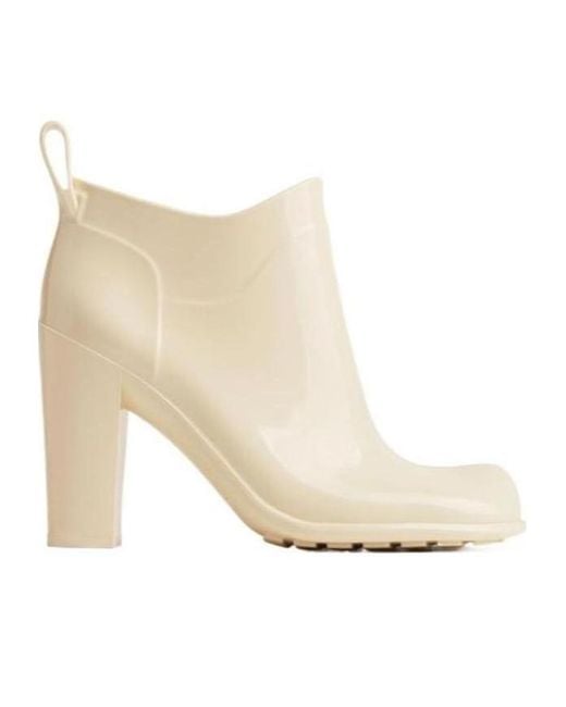 Bottega Veneta Natural Shine Square Toe Ankle Rain Boots