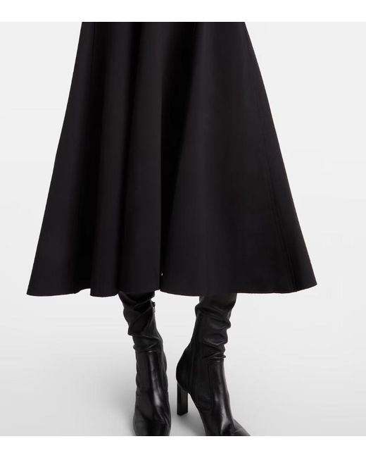 Norma Kamali Black Belted Cotton-Blend Midi Dress