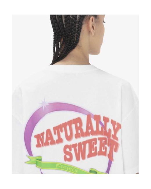J.W. Anderson White Jw Anderson Logo Printed Crewneck T-Shirt