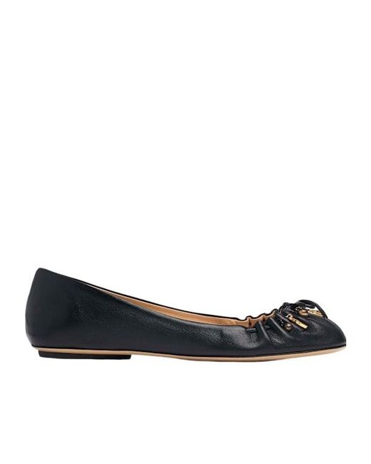 Chloé Black Leather Ballerina Flats
