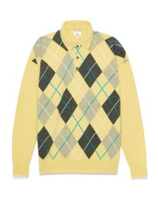 J.W. Anderson Yellow Jw Anderson X Pringle Argyle Polo Top for men
