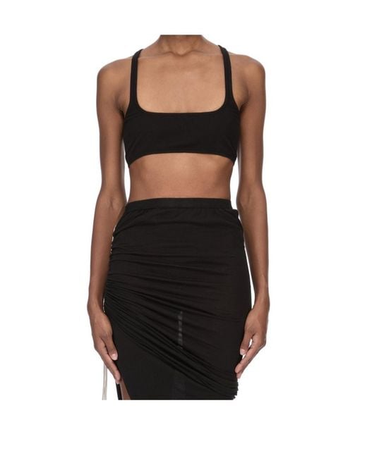 Rick Owens Black Square Neckline Top