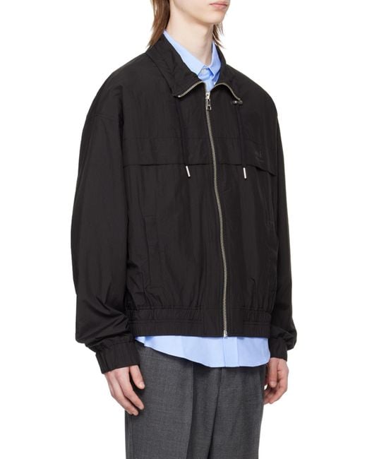 AMI Black Zip-Up Lightweight Jacket for men