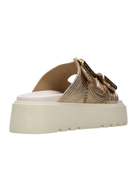 Casadei White Platform Slippers