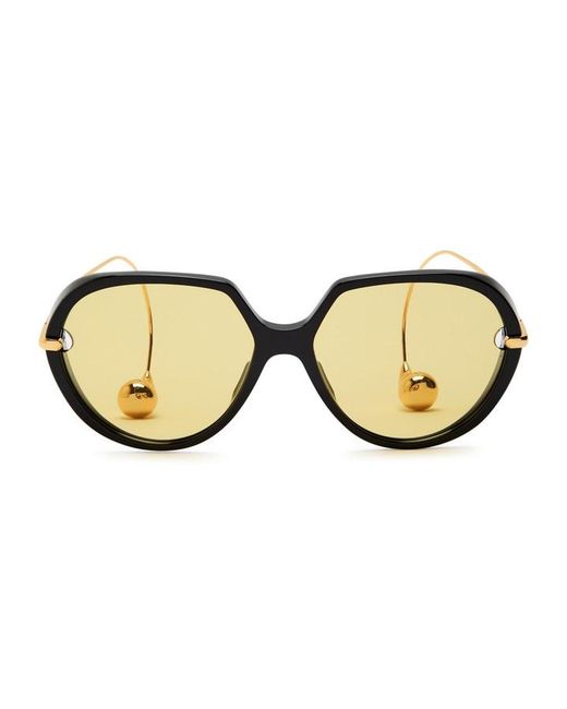 Bottega Veneta Metallic Drop Oversized Sunglasses