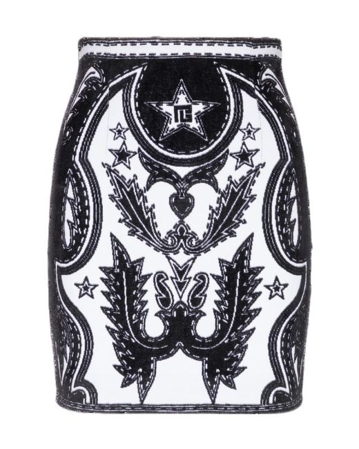 Balmain Multicolor Pb Western Short Skirt