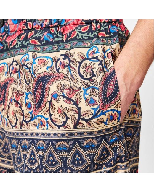 Valentino Blue Printed Graphic Shorts for men