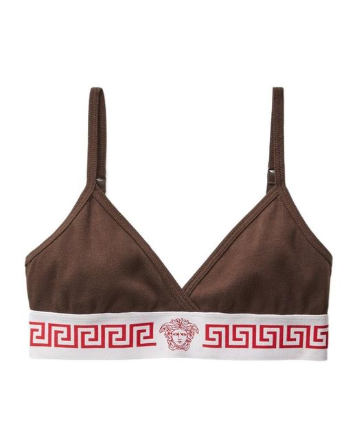 Versace Brown Ribbed Jersey Bralette