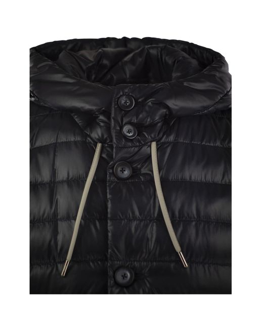 Herno Black Sleeveless Hooded Down Jacket for men