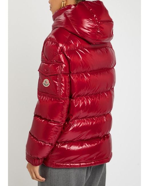 Moncler Red Maire Quilted Hooded Shell Jacket