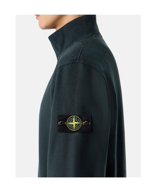 Stone Island Green Regular-Fit Half-Zip Sweatshirt With Ribbed Inserts for men