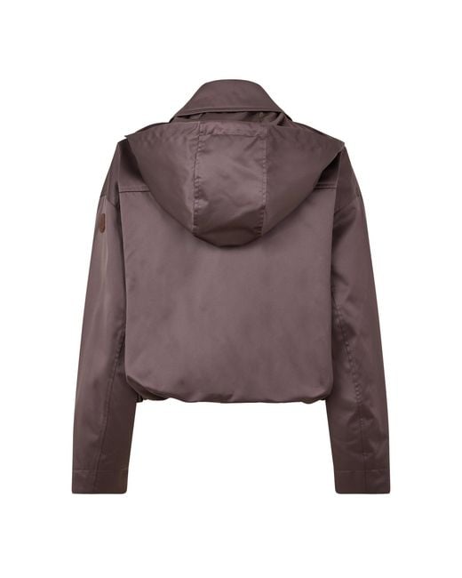 Moncler Brown Cropped Satin Field Jacket