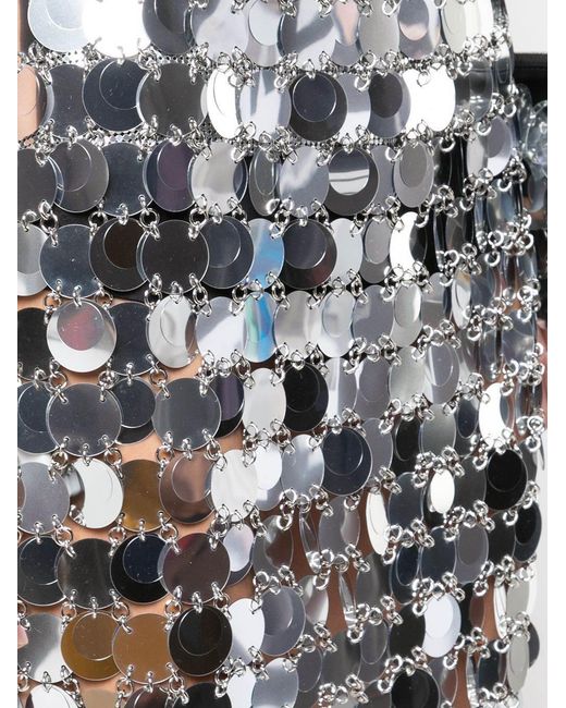 Rabanne Gray Asymmetric Circular-Disc Mini Skirt